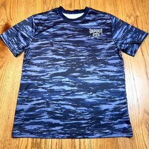 Tapout Shirt Men's Medium Blue Camouflage Lightweight Outdoors Gym Athleisure